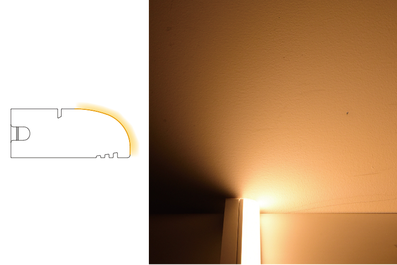 Luci SHIN Creide lens The crescent shape makes light go in diagonals