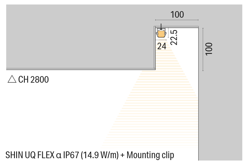 Luci SHIN UQ FLEX α IP67 Cornice (Wall indirect)
