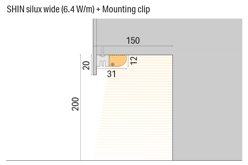 Luci SHIN silux wide Skirting, Foot light
