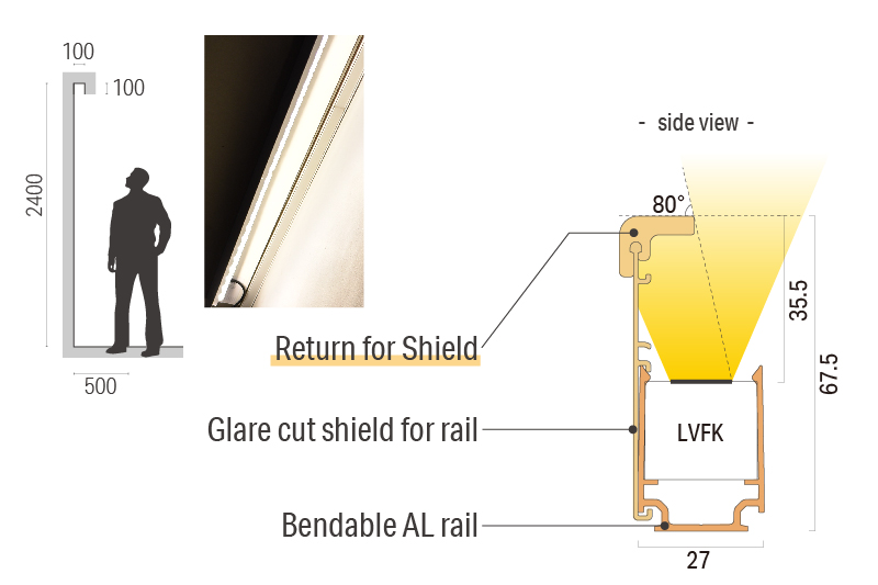 Luci Vivoxy FLEX K IP67 Shield and Return is great at reducing glare.