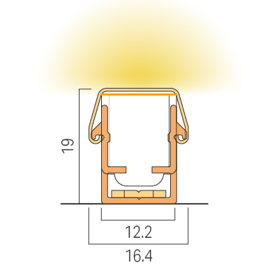 Straight installation  / Downwards and vertical / Rail