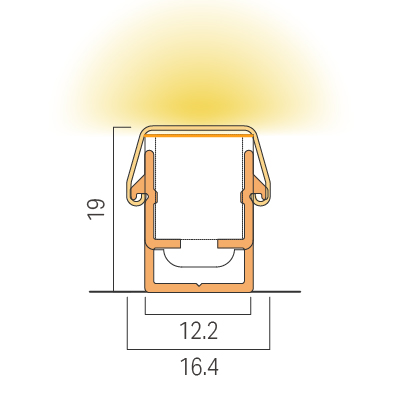 Curved installation / Back feed / Clip