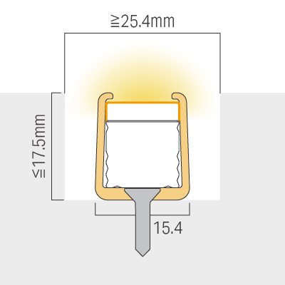 Recessed installation / For downward