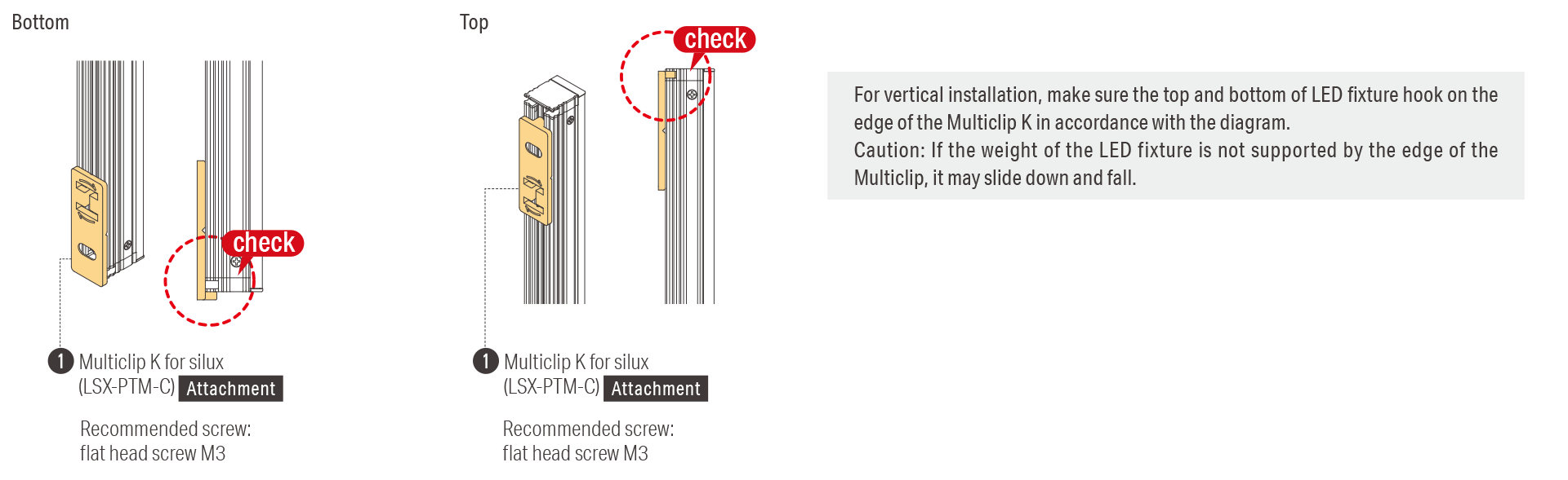 For vertical installation