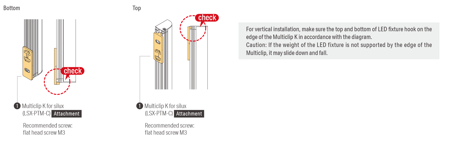 For vertical installation