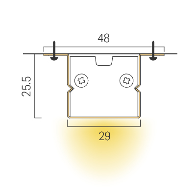 For downward installation