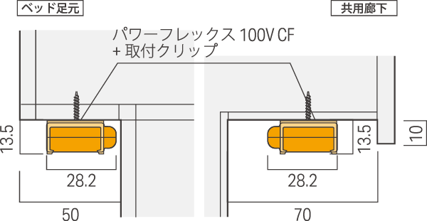 パワーフレックス 100V CF 詳細設置寸法