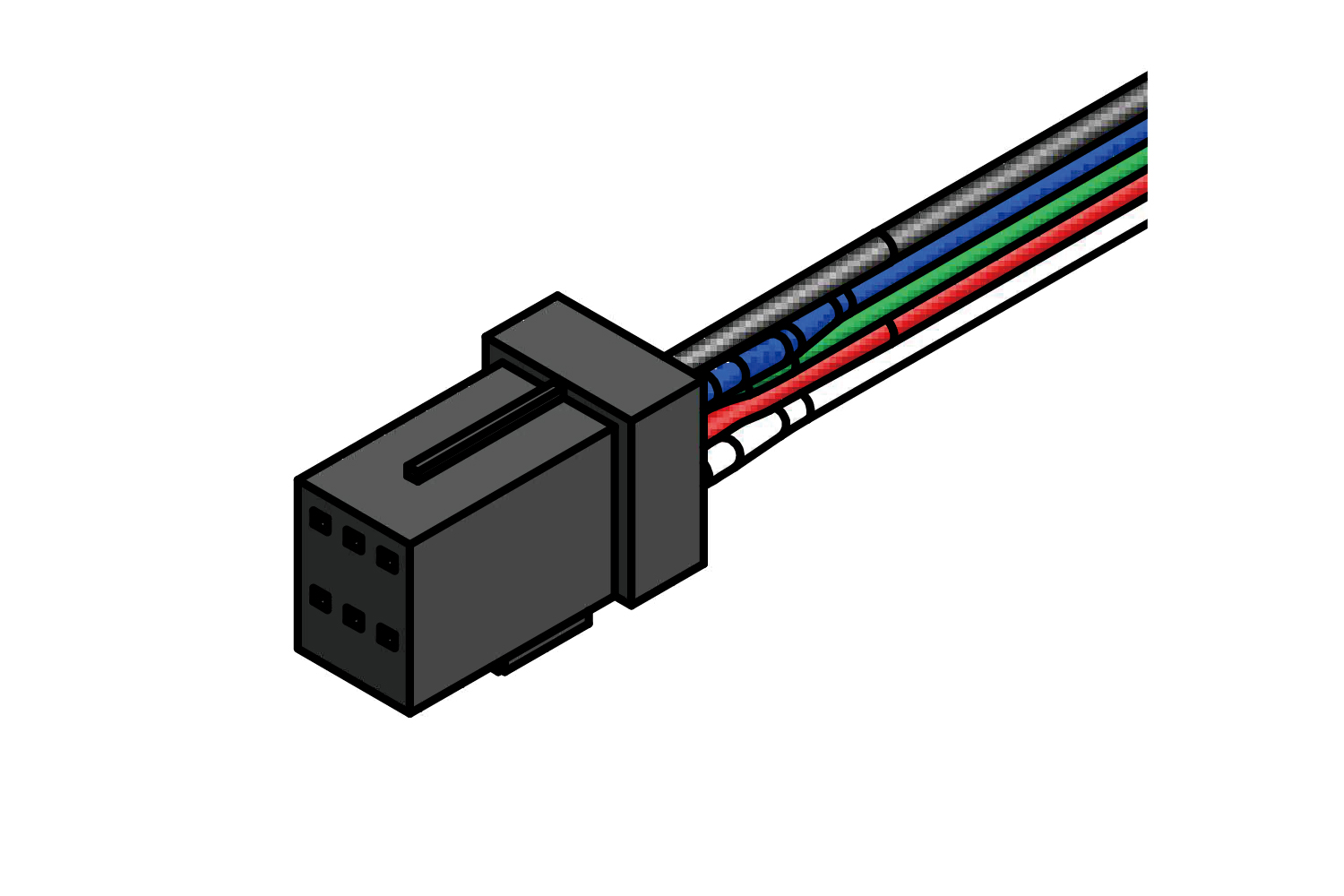 VarioCon Mini メス 5 x 0.2mm2, 2m IP67