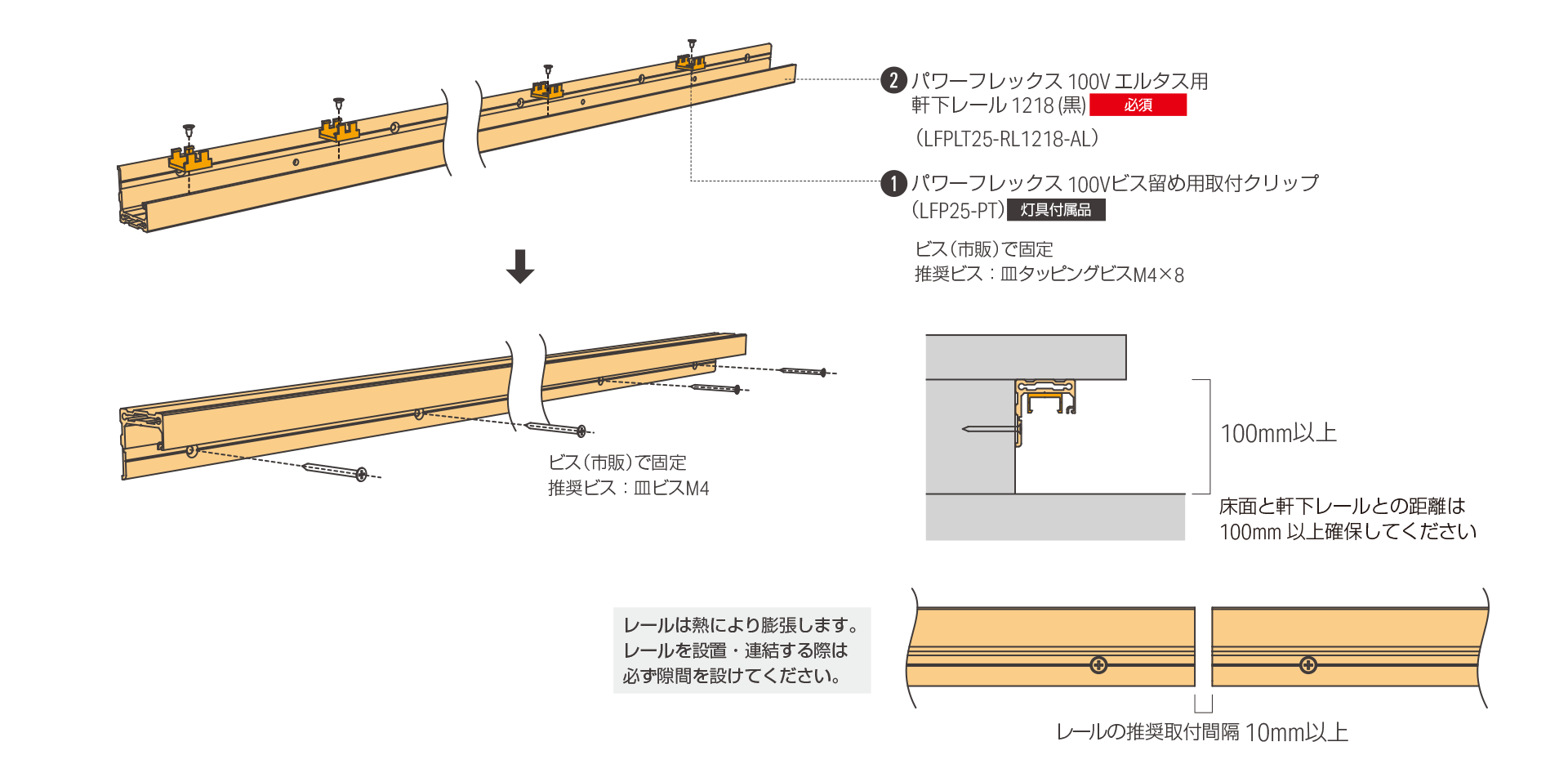 レールの取付