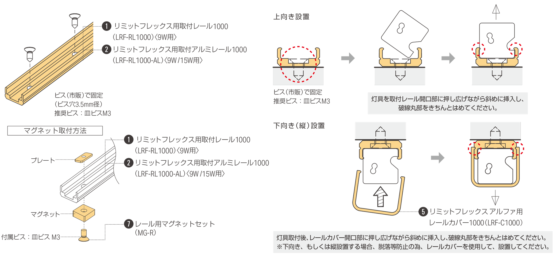 灯具を直線状に使用する場合