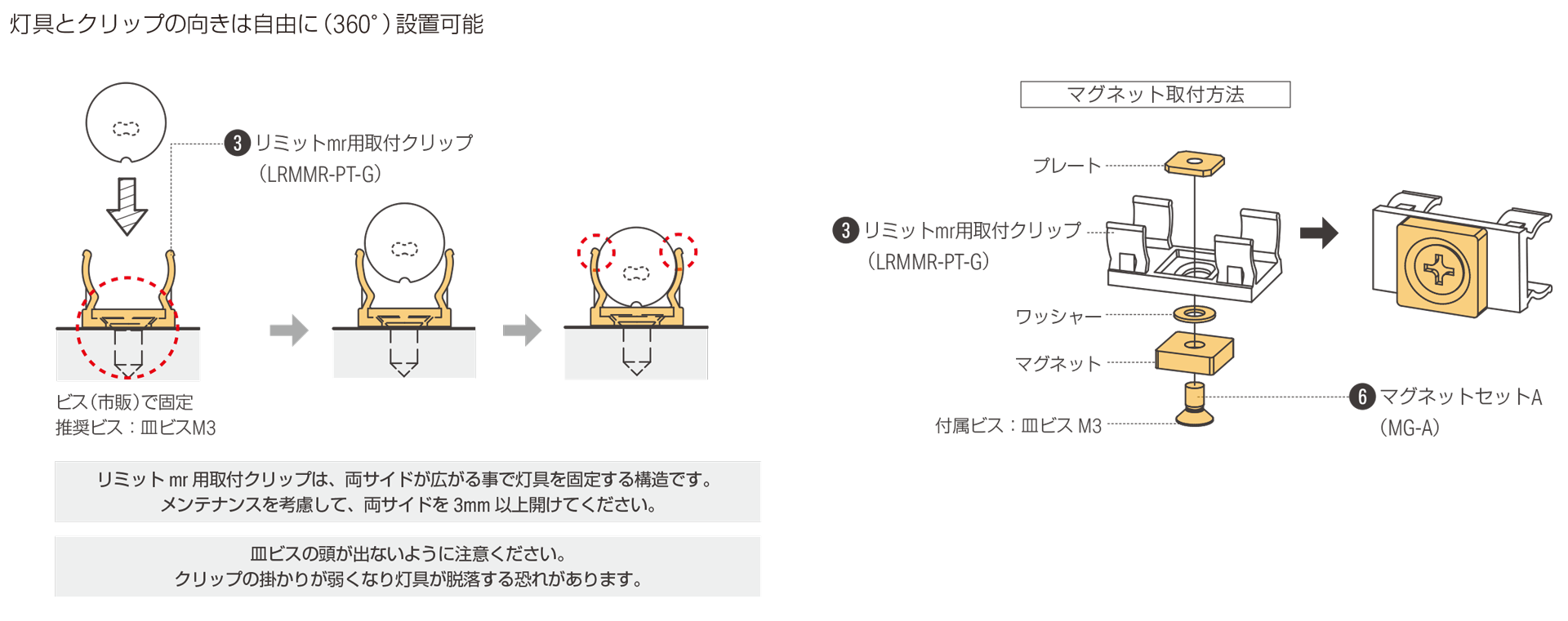 灯具を曲線状・直線状で使用する場合